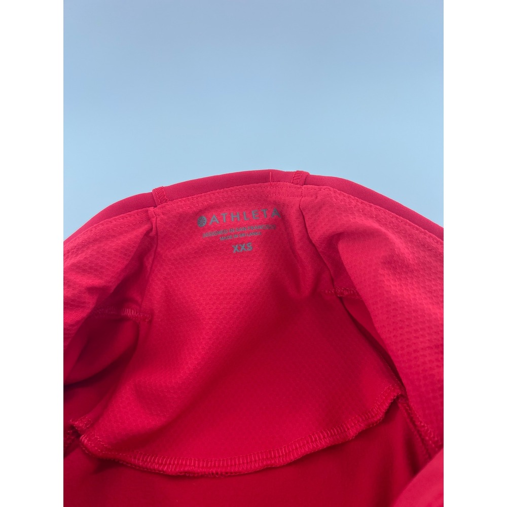 Athleta Whittier Peak Half Zip Hibiscus Red Pullover Jacket Gym performance M - Picture 7 of 8